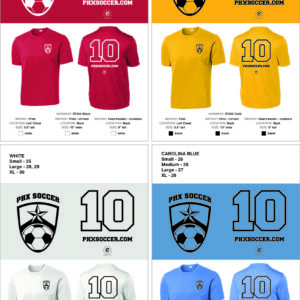 PASL Carolina four color jerseys